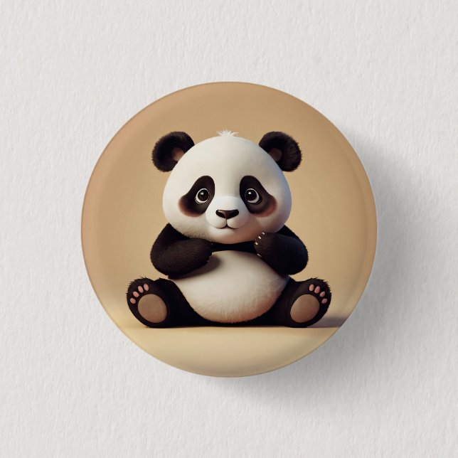 panda,Viktigt, enkelt och snyggt Knapp (Framsida)