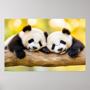 Panda Vilda Djur Kärleksfull Porträtt Poster