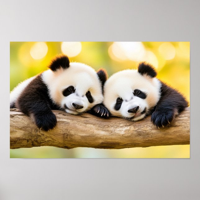 Panda Vilda Djur Kärleksfull Porträtt Poster (Framsidan)