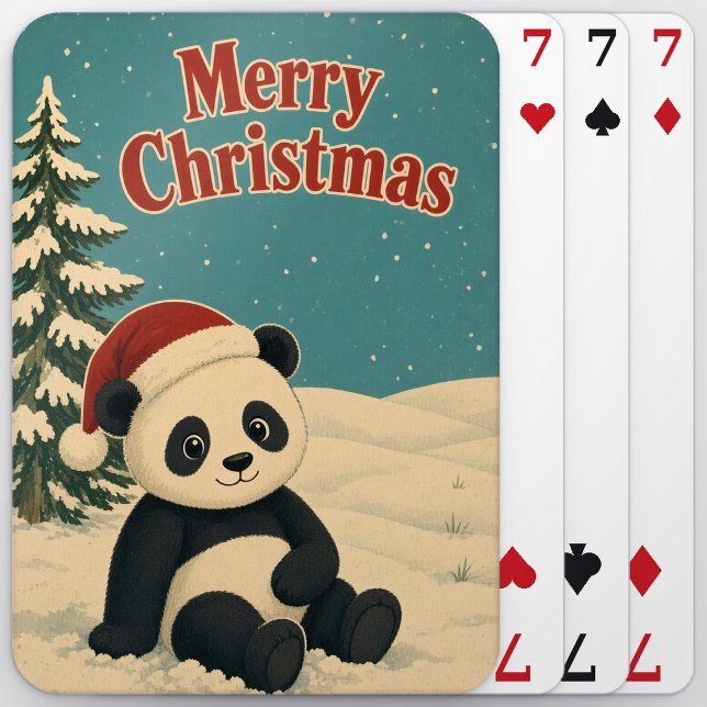 Panda Vinter Fält Djur Jul Casinokort (Skapare uppladdad)