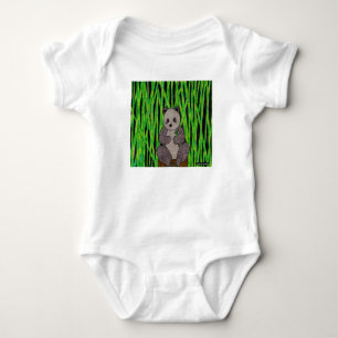 Panda (vit) - Babykroppsoverall T Shirt