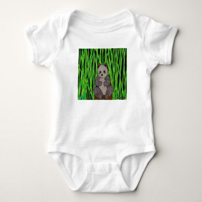 Panda (vit) - Babykroppsoverall T Shirt (Framsida)