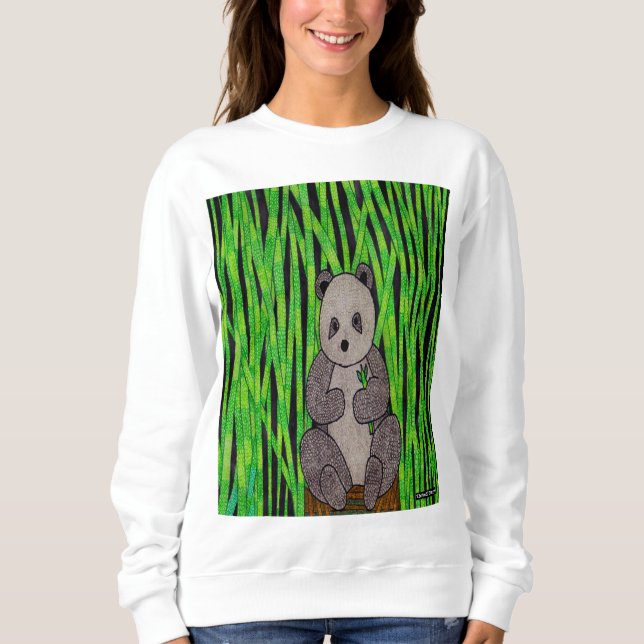 Panda (vit) - Damtröja T Shirt (Framsida)