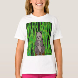 Panda (vit) - Flickans grundläggande t-shirt
