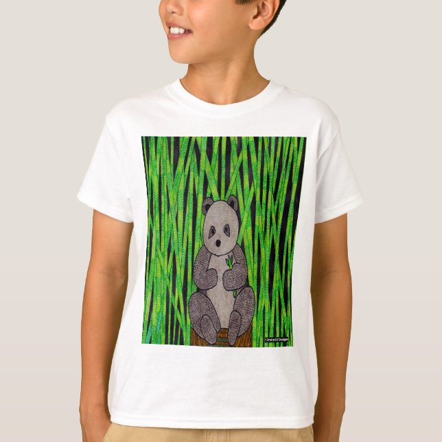 Panda (vit) - Grundläggande T-Shirt för Pojkar (Framsida)