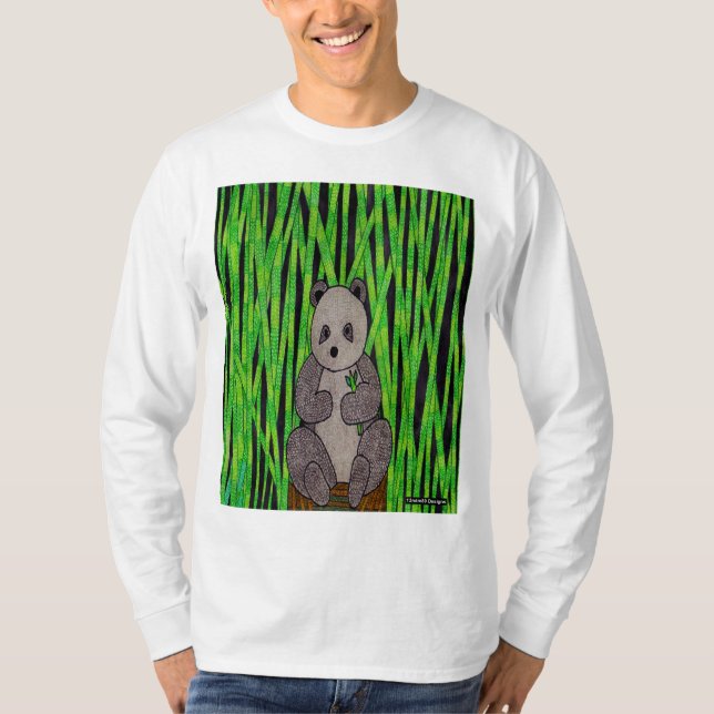Panda (vit) - Herr Långärmad Tröja (Framsida)