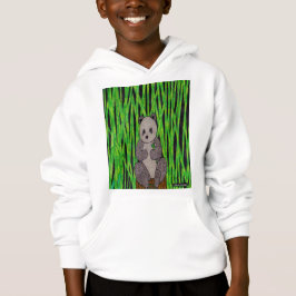 Panda (vit) - Pojktröja med huva T Shirt