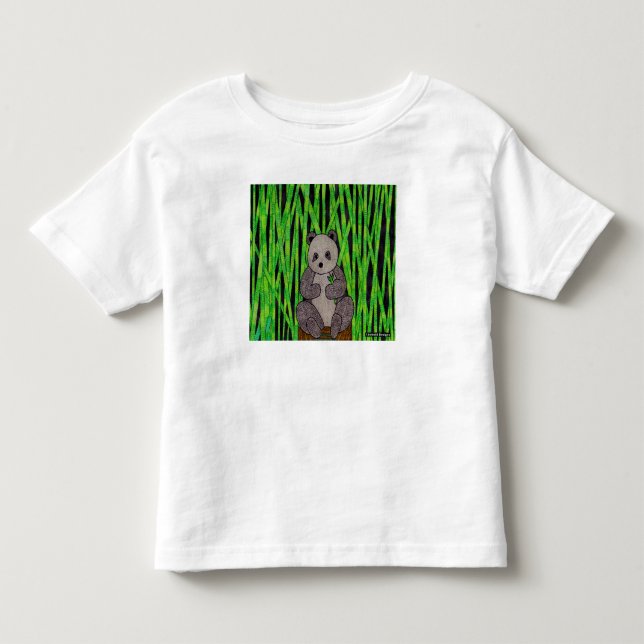 Panda (vit) - Småbarns T-Shirt (Framsida)