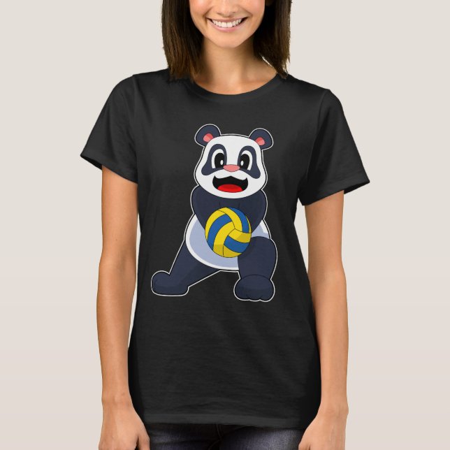 Panda Volleyball-spelare Volleyball T Shirt (Framsida)