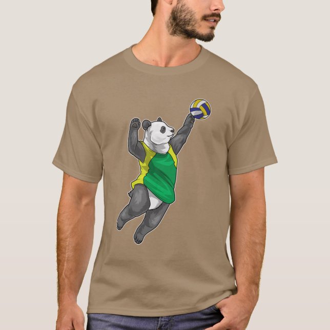 Panda Volleyball-spelare Volleyball T Shirt (Framsida)