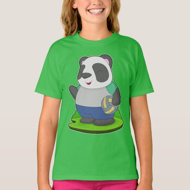 Panda Volleyball-spelare Volleyball T Shirt (Framsida)