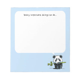 Panda w/ bamboo att göra i blått anteckningsblock