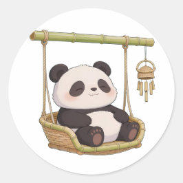 panda,warm,healing,slow-paced,inner peace #010 runt klistermärke