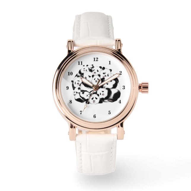 Panda Watch Present Glad Familj - Kram Armbandsur (Framsida)