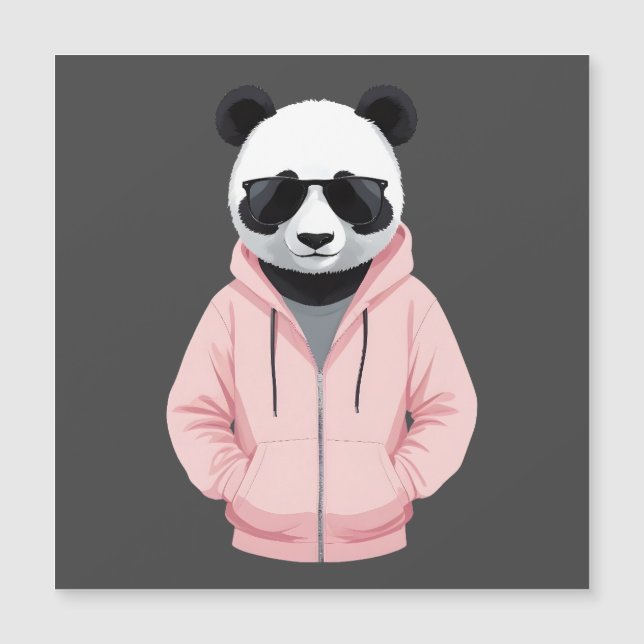 Panda Wearing Hoodie Funny Coola Animal Character (Framsida)