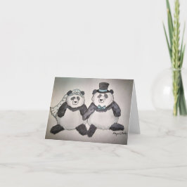 Panda wedding card tack kort