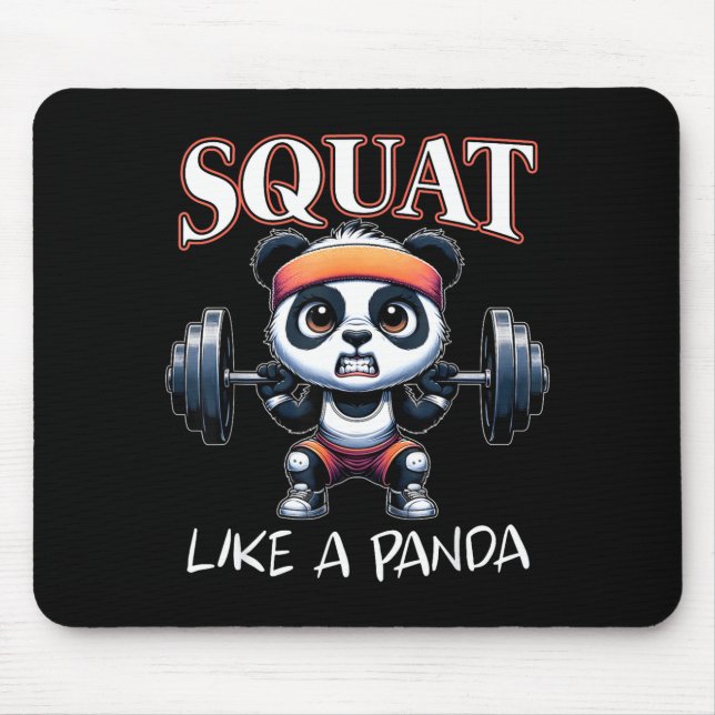 Panda Weightlifting Fitness Funny Gym Quote Squat  Musmatta (Framsidan)