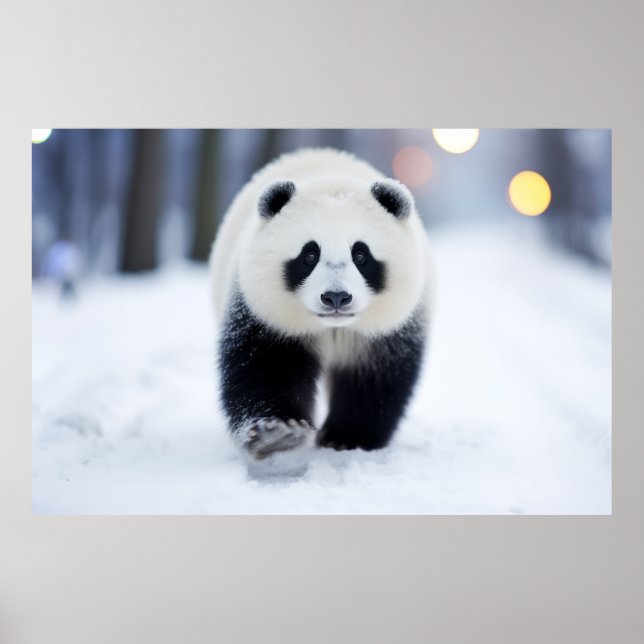 Panda Wildlife Animal på gatan utomhus Poster (Framsidan)