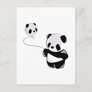 Panda with Balloon Vykort
