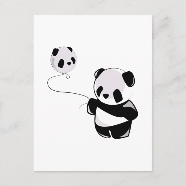 Panda with Balloon Vykort (Framsida)