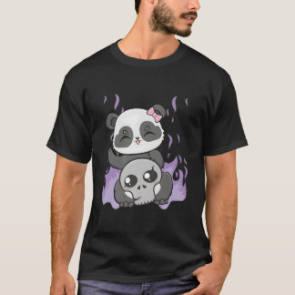 Panda With Hairbow Skull For Pastel Goth T Shirt
