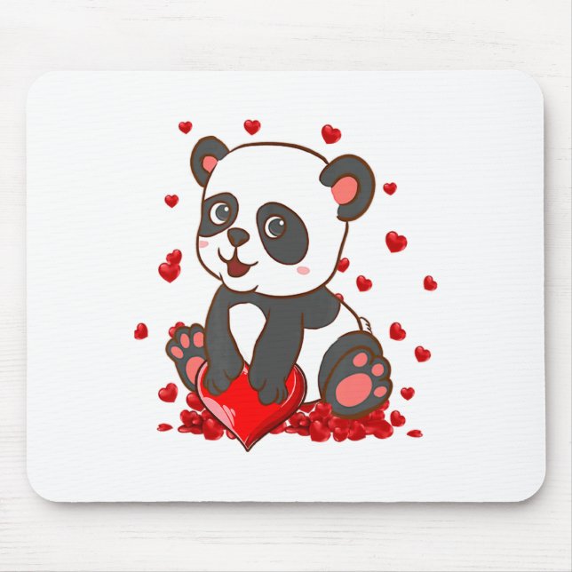 Panda With Hearts Valentines Day Women And Girls  Musmatta (Framsidan)