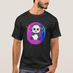 Panda with Music Headphone Dj T Shirt