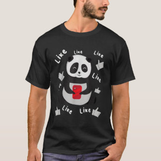 Panda With Smphone T Shirt