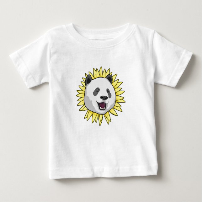 Panda with Sunflower T Shirt (Framsida)
