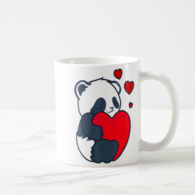 Panda Women Valentines Day Girlfriend Heart  Kaffemugg (Höger)