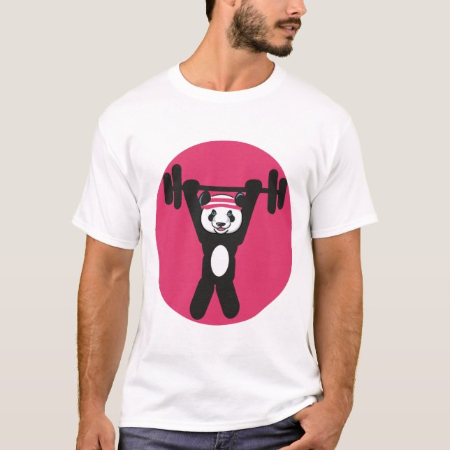 Panda Working out T Shirt (Framsida)