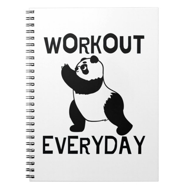 Panda Workout Gym Anteckningsbok (Framsidan)