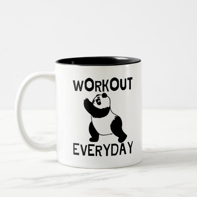 Panda Workout Gym Två-Tonad Mugg (Vänster)