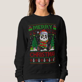 Panda   Xmas Tree Lights Ugly Santa Panda Christma T Shirt