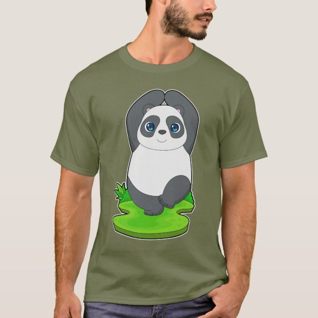 Panda Yoga Fitness Gymnastics T Shirt (Framsida)
