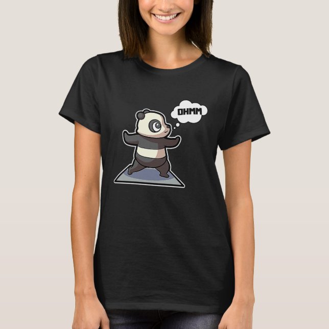 Panda Yoga Poses Sport Gymnastics Ohmmm Heartbeat  T Shirt (Framsida)
