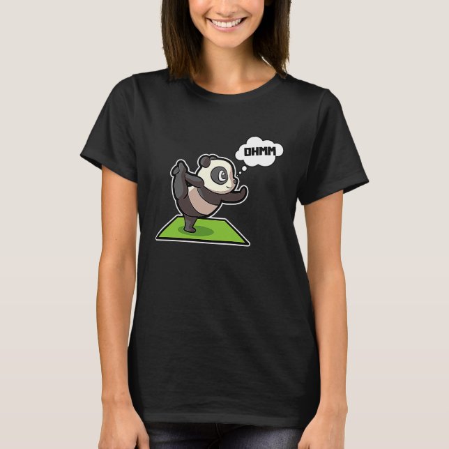 Panda Yoga Poses Sport Gymnastics Ohmmm Heartbeat  T Shirt (Framsida)
