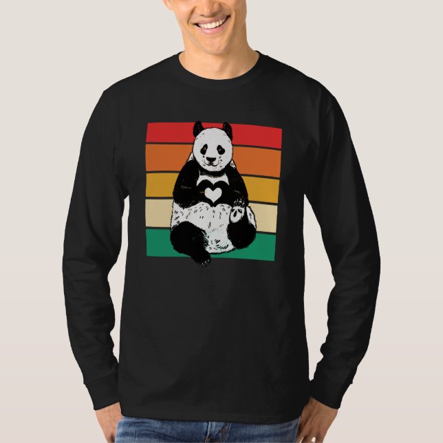 Panda  Zookeeper Zookeeping Retro Panda T Shirt (Framsida)