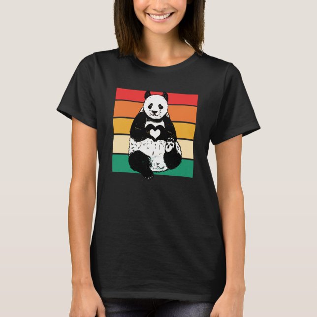 Panda  Zookeeper Zookeeping Retro Panda T Shirt (Framsida)