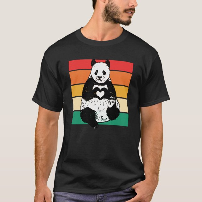 Panda  Zookeeper Zookeeping Retro Panda T Shirt (Framsida)