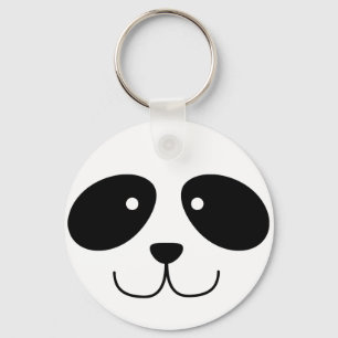 Pandaansikte Keychain Nyckelring