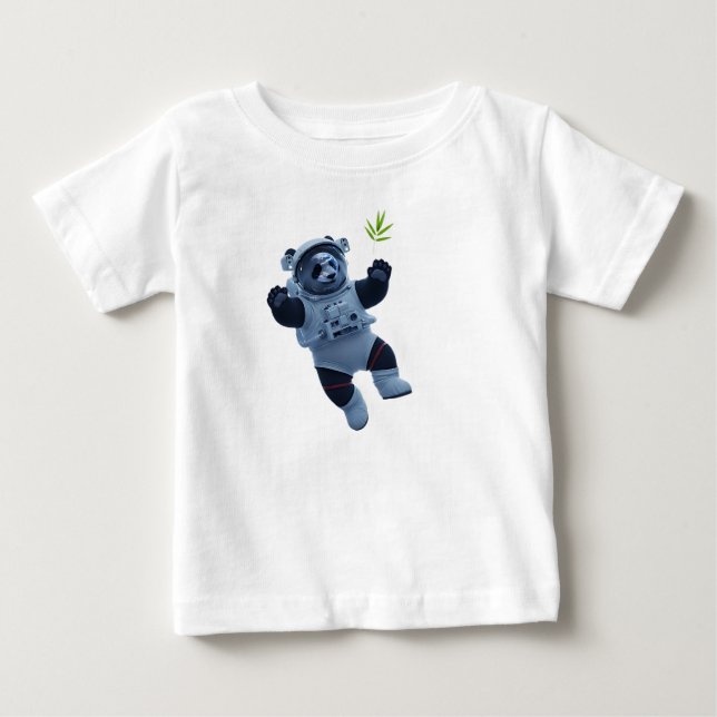 Pandaastronaut svävande i rymdstation t shirt (Framsida)