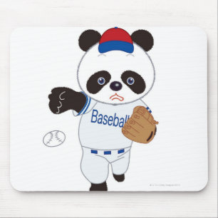 Pandabasebollspelare som kastar en baseball musmatta