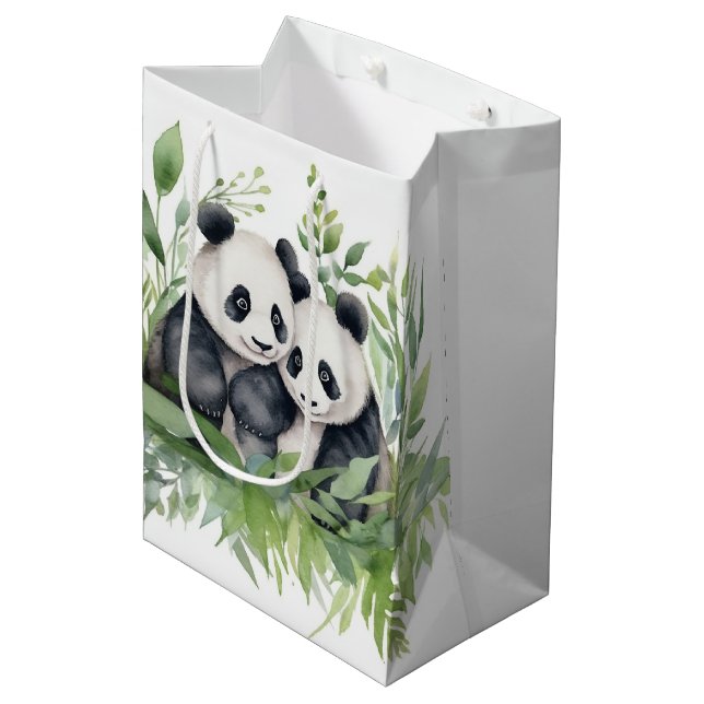 Pandabilder i Bamboo Löv (Framsidan Vinklad)