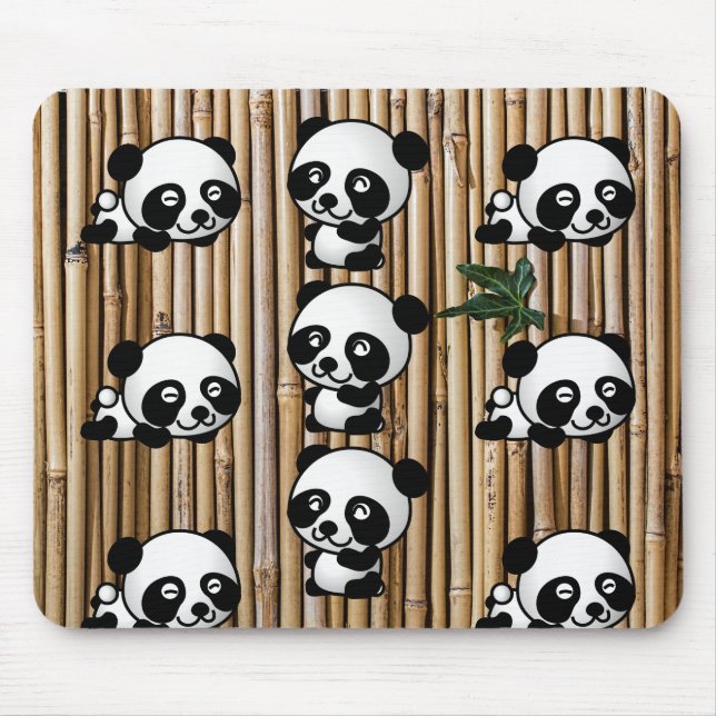Pandabjörn & bambu Mousepad Musmatta (Framsidan)