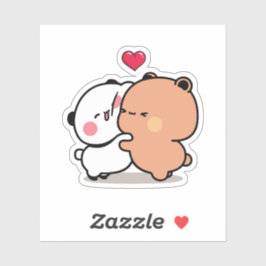 Pandabjörn, bubu och dudu hugs kärlek klistermärken