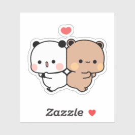 Pandabjörn, bubu och dudu kärlek klistermärken