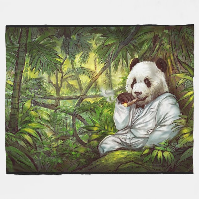 Pandabjörn Fleecefilt (Framsidan (Horisontell))