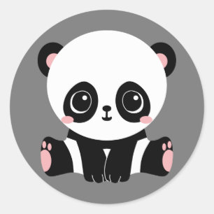 Pandabjörn för animerad runt klistermärke