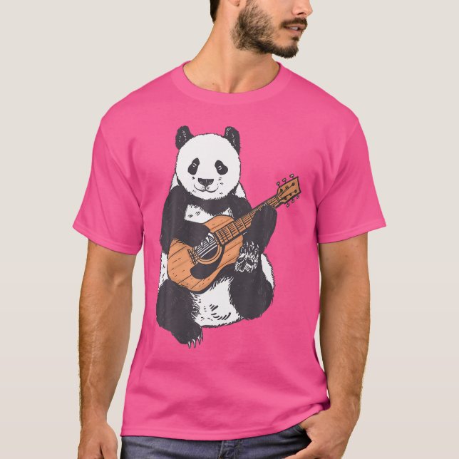 Pandabjörn Guitarist spelar klassisk akustisk gui T Shirt (Framsida)